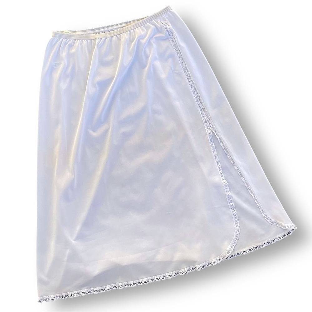 Vintage White Half Slip with Lace Trim